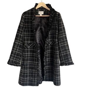 WHBM Back/White Tweed Over Coat